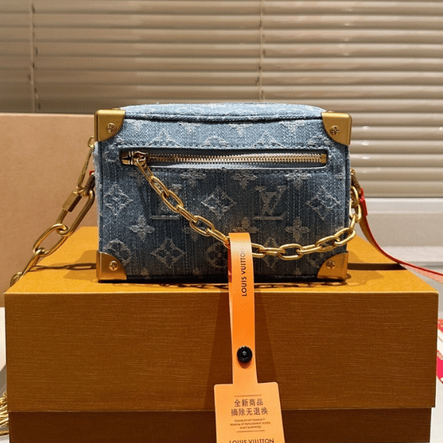 Louis Vuitton Soft Trunk Monogram Denim Blue 7.1 Inches