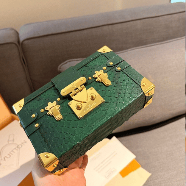 Louis Vuitton Side Trunk Mini Python Malle Green 7.5 Inches