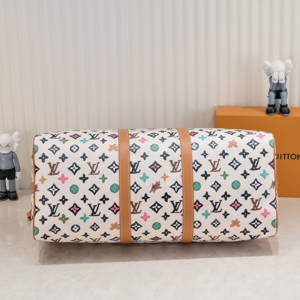 Louis Vuitton Keepall Bandoulière 50 Bag White 19.7 Inches M25233