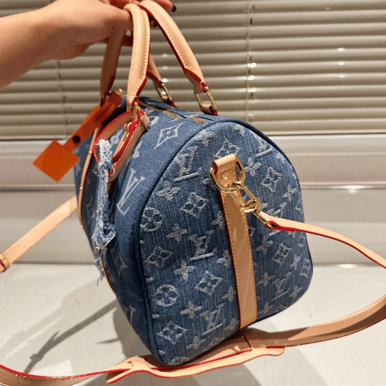 Louis Vuitton Keepall 30 Denim Monogram Blue 12 Inches