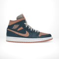 Air Jordan 1 Mid Dark Teal Green Pink