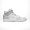 Air Jordan 1 Mid Swoosh Logo Grey Camo White