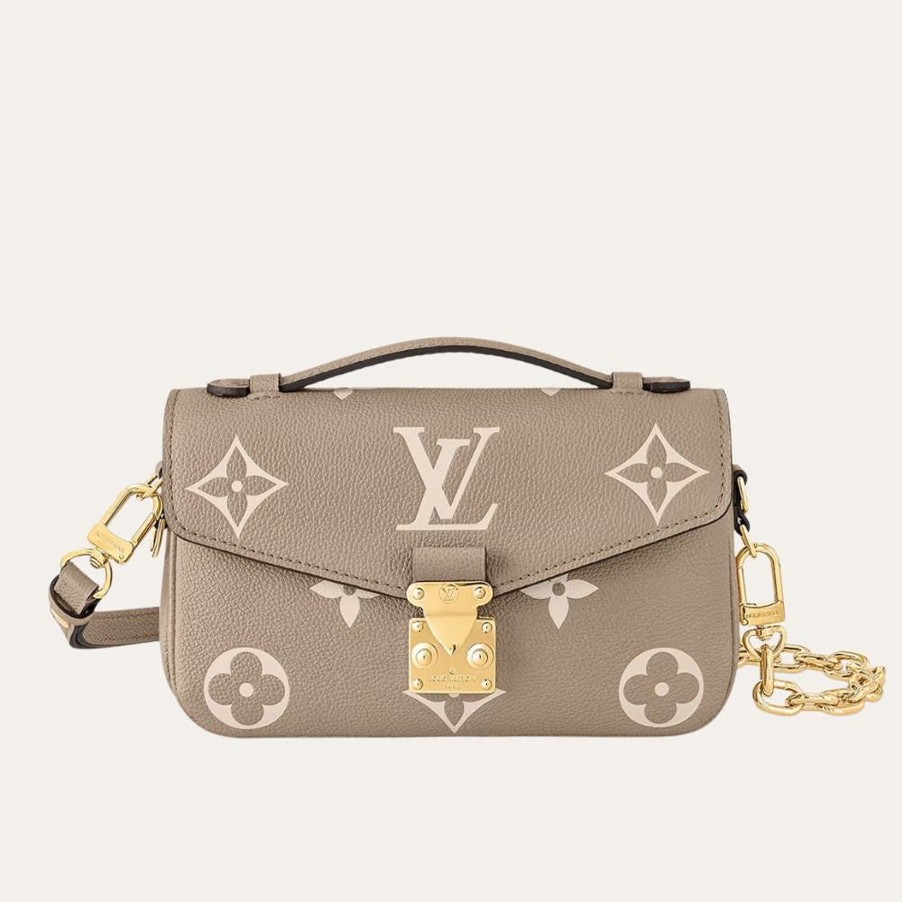 Louis Vuitton Pochette Métis East West Bag Gray Cream 8.3 inches M23081